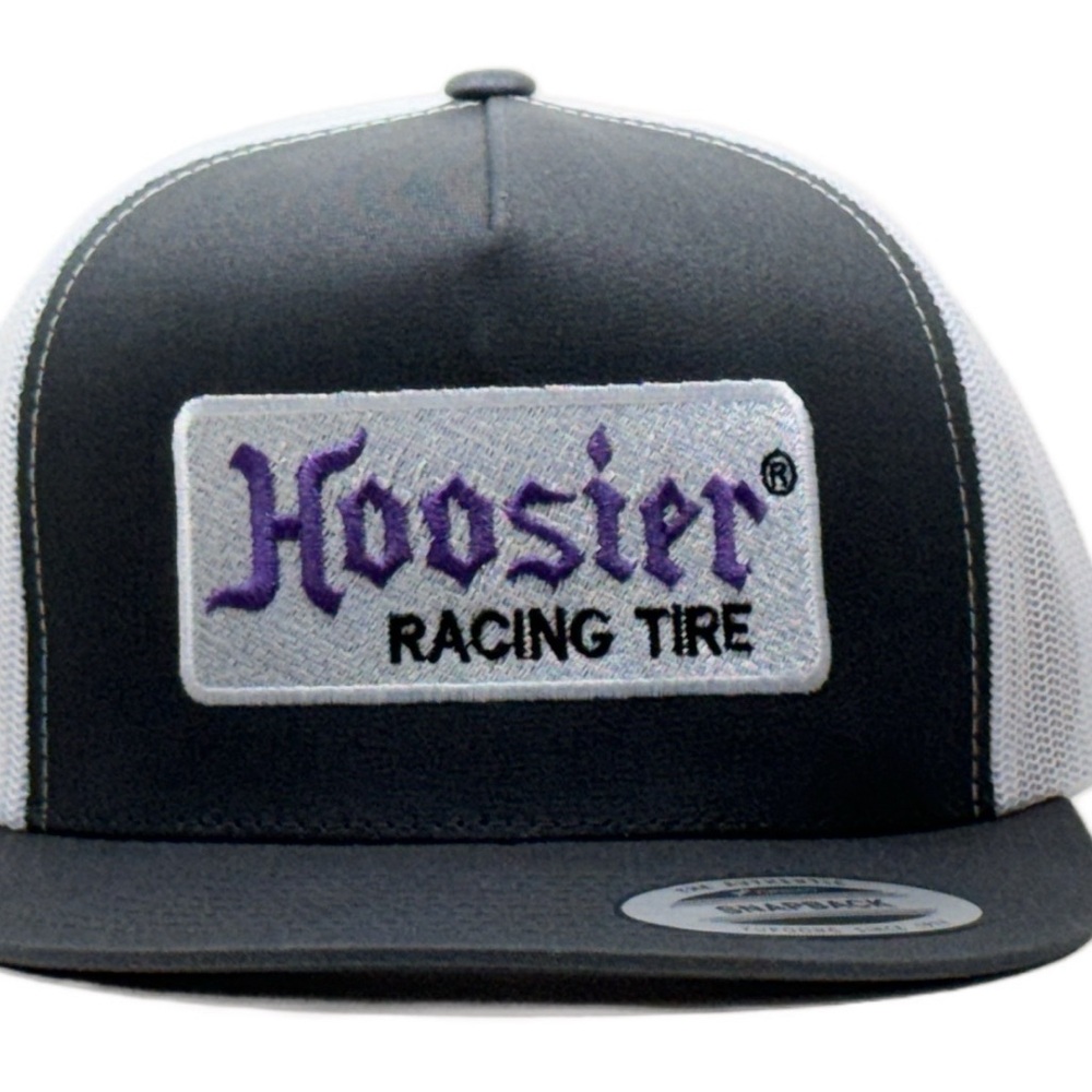 Direct Embroidered Racing Tires Hoosier Flat Bill Mesh Back Trucker Hat Cap